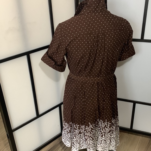 CONNECTED Women's Grandmacore Polka Dot Button Front Cotton Spring Size 14 BIN A - Picture 2 of 16